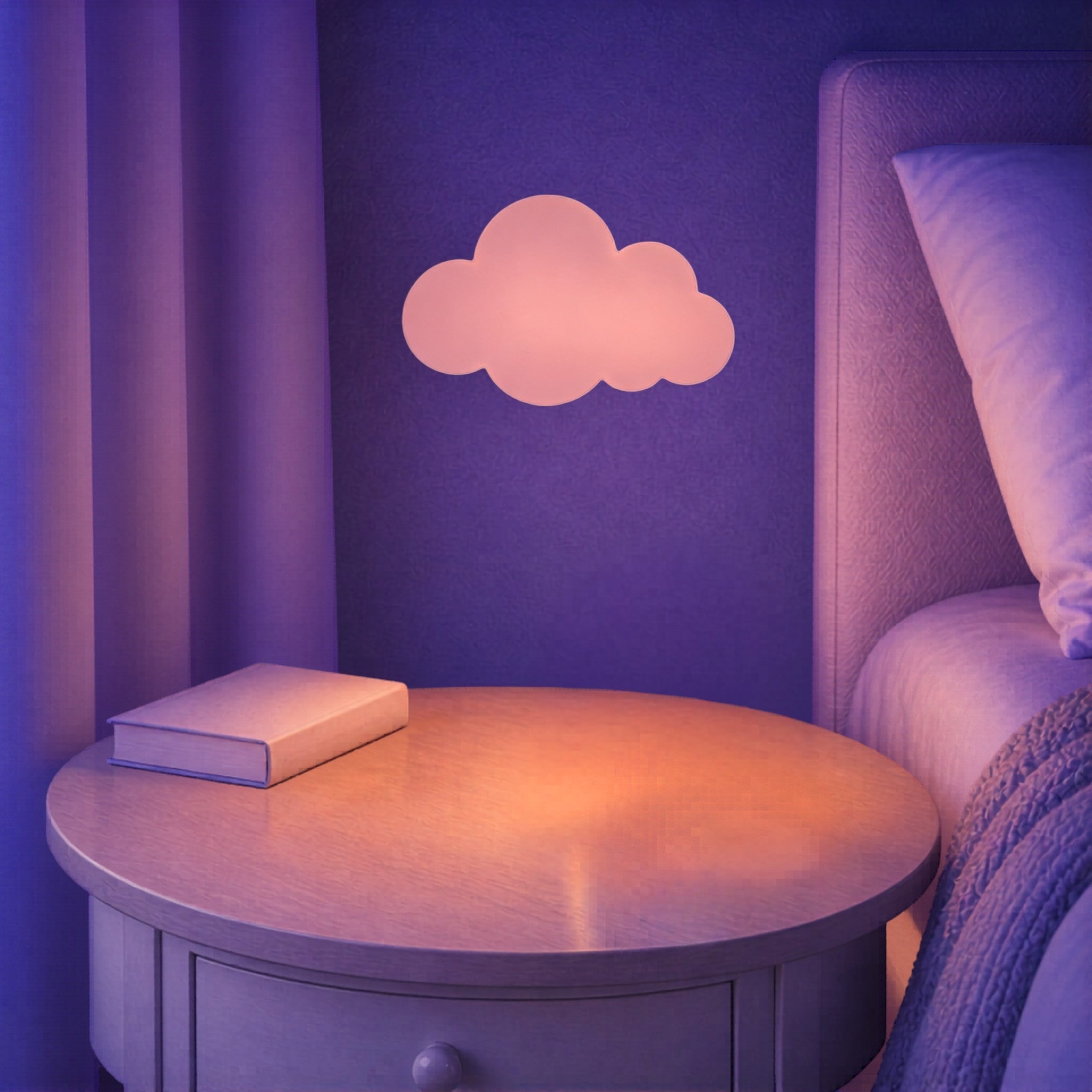 Veilleuse Nuage Murale LED <br> Nuvia Rose