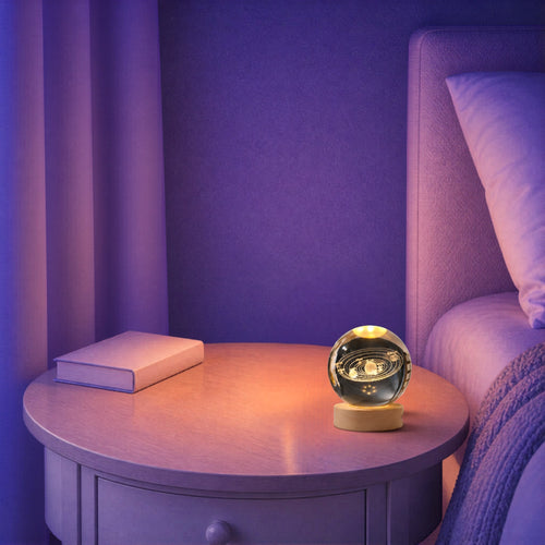 Veilleuse Cristal LED Système Solaire 3D <br> SolarGlow