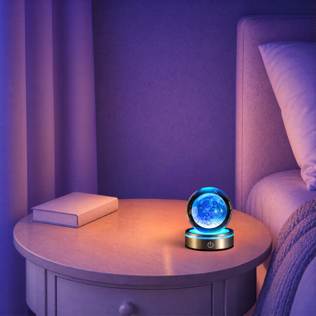 Veilleuse Cristal LED Lune <br> MoonSphere
