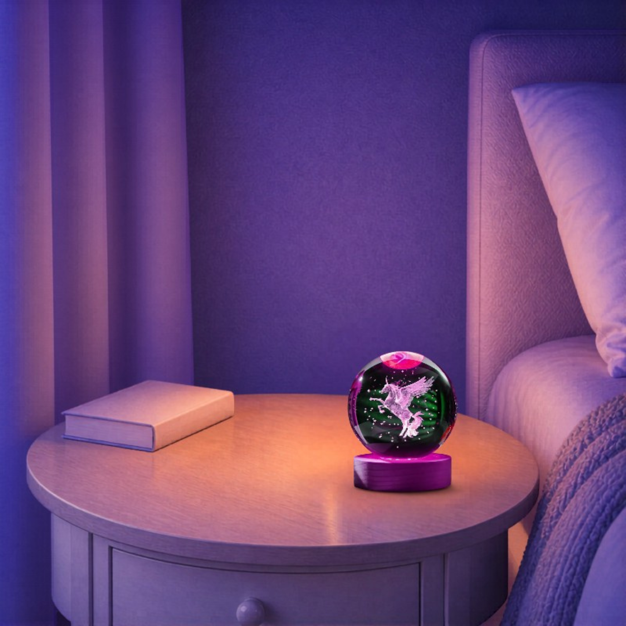 Veilleuse Licorne Cristal LED <br> PegasiaGlow