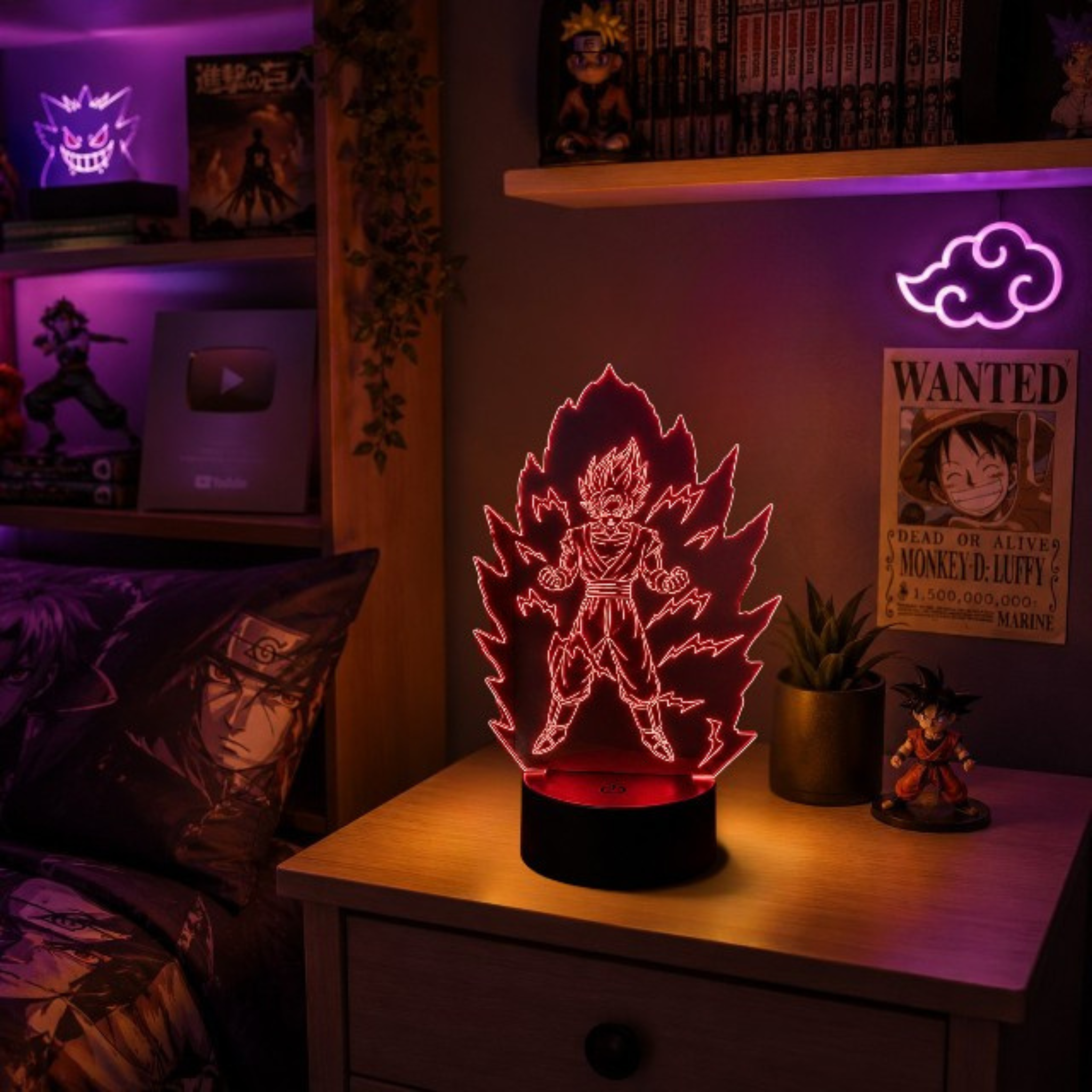 Veilleuse Guerrier Aura Rouge LED <br> CrimsonPrime