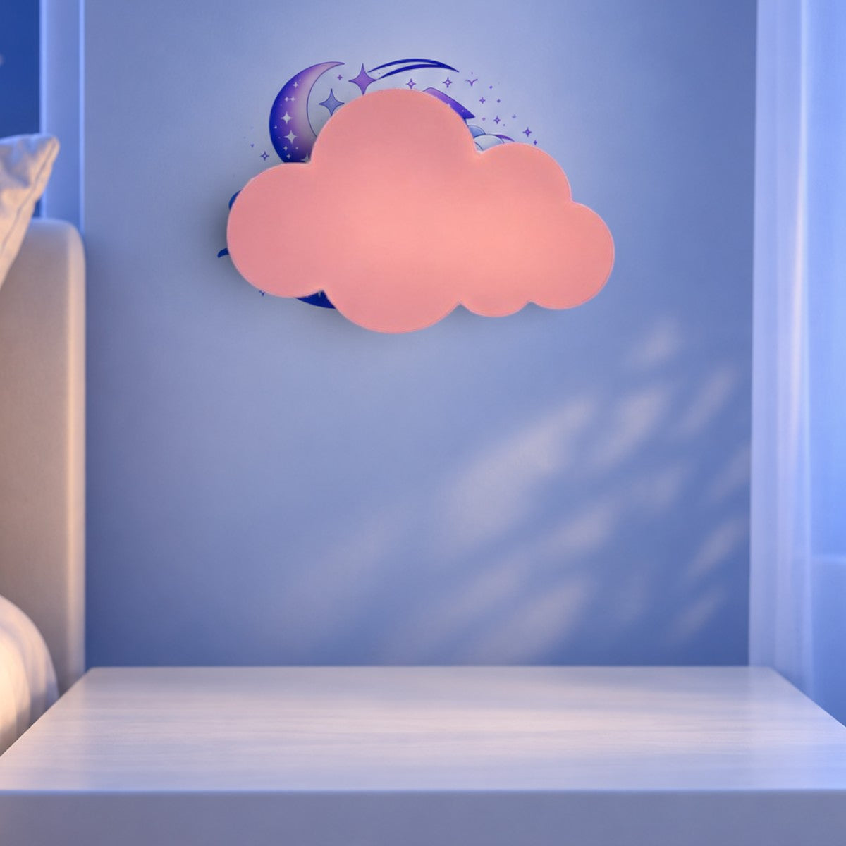 Veilleuse Nuage Murale LED <br> Nuvia Rose