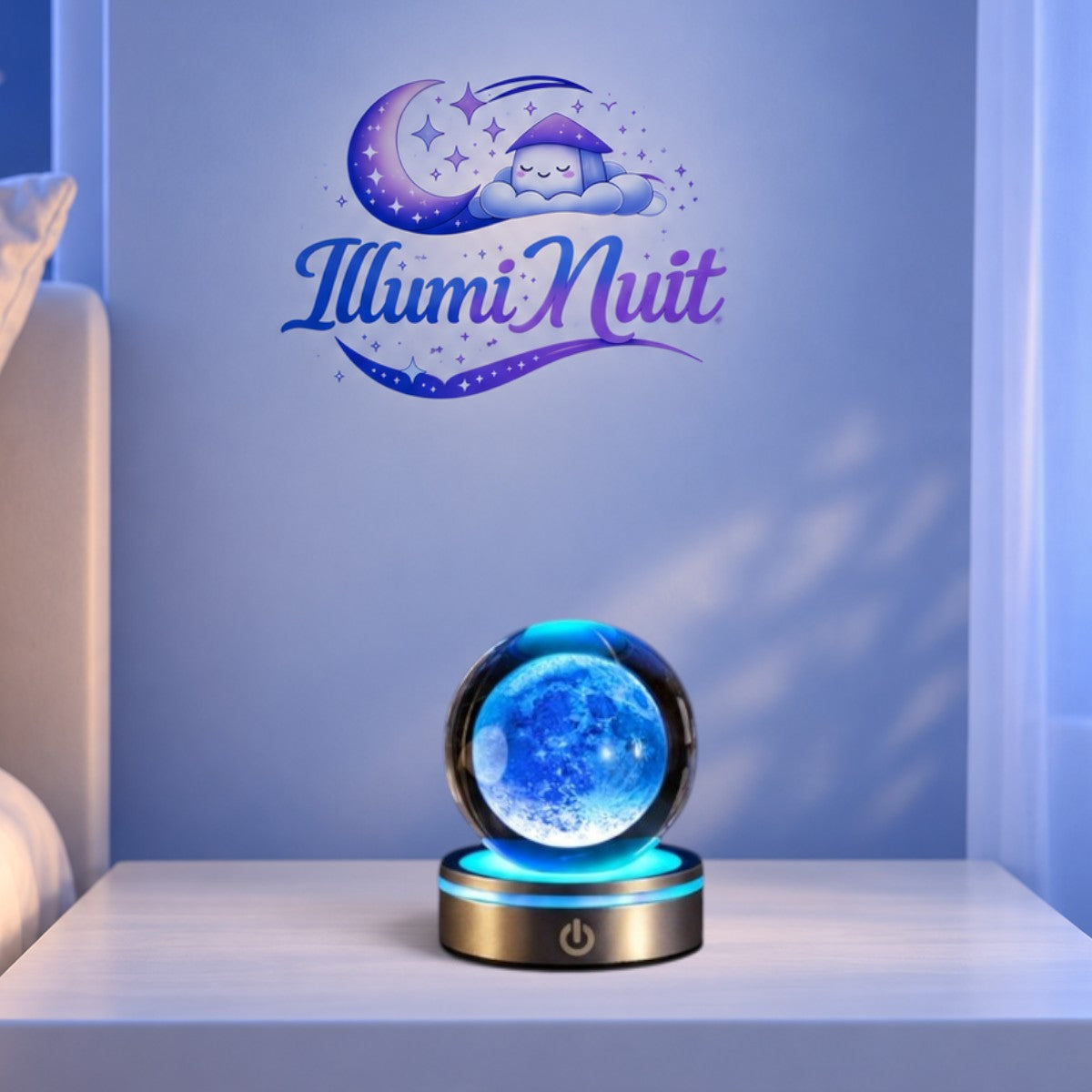 Veilleuse Cristal LED Lune <br> MoonSphere