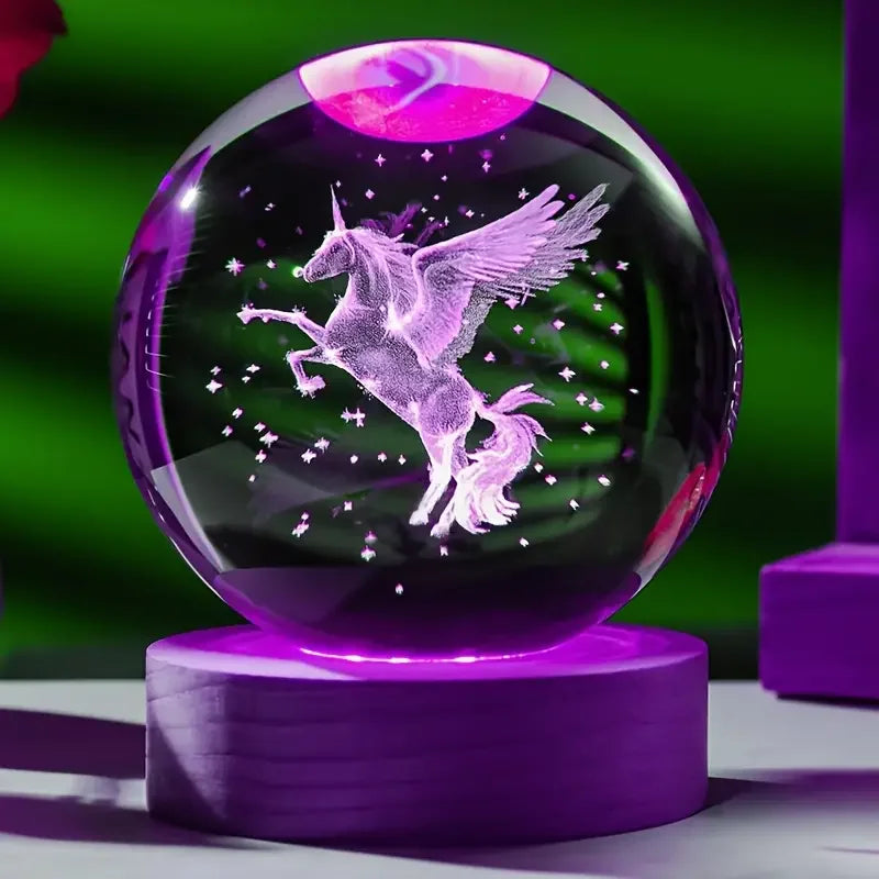 Veilleuse Licorne Cristal LED <br> PegasiaGlow