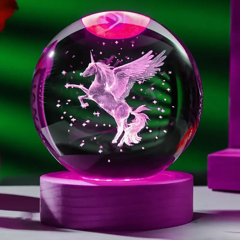 Veilleuse Licorne Cristal LED <br> PegasiaGlow