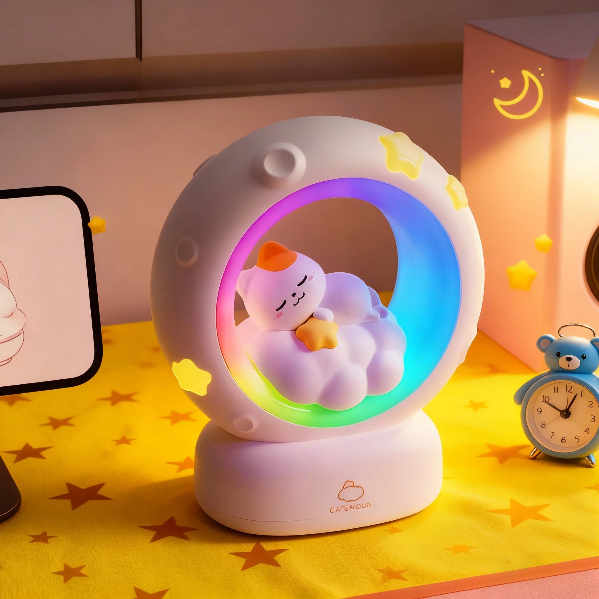 Veilleuse Chat Nuage LED Multicolore <br> DreamCat