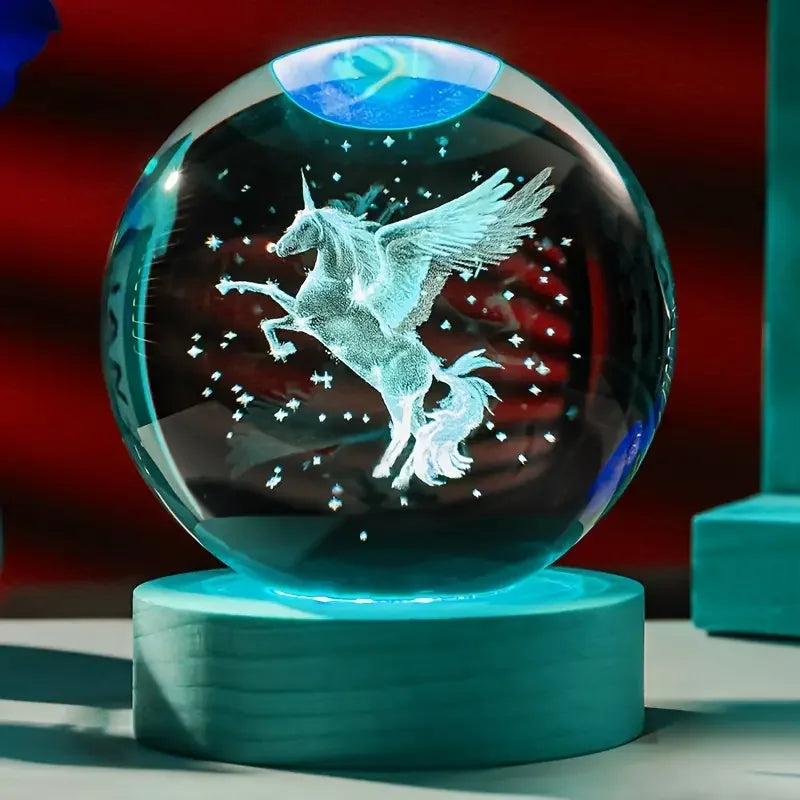 Veilleuse Licorne Cristal LED <br> PegasiaGlow