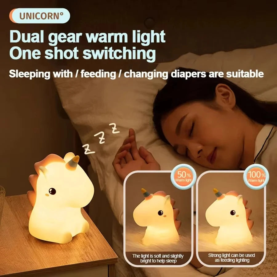 Veilleuse Licorne Lumière Douce LED <br> DreamCorn