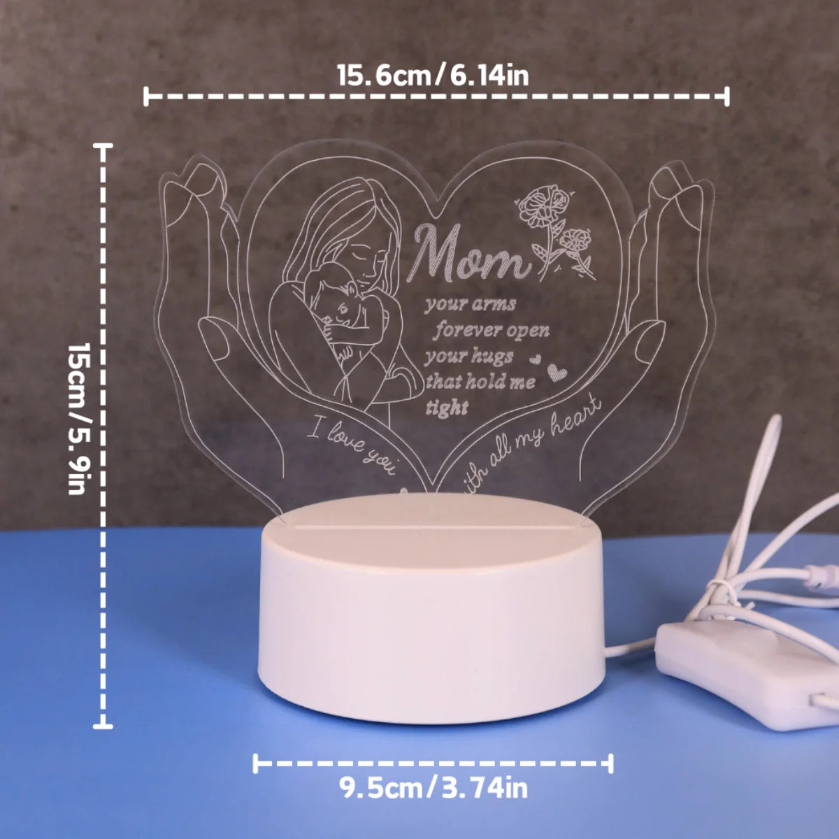 Veilleuse LED Cœur Maman <br> LoveMom