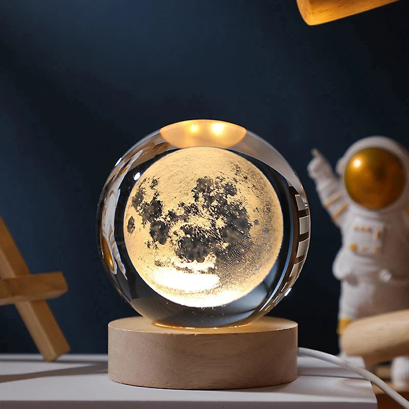 Veilleuse Cristal LED Lune <br> MoonGlow