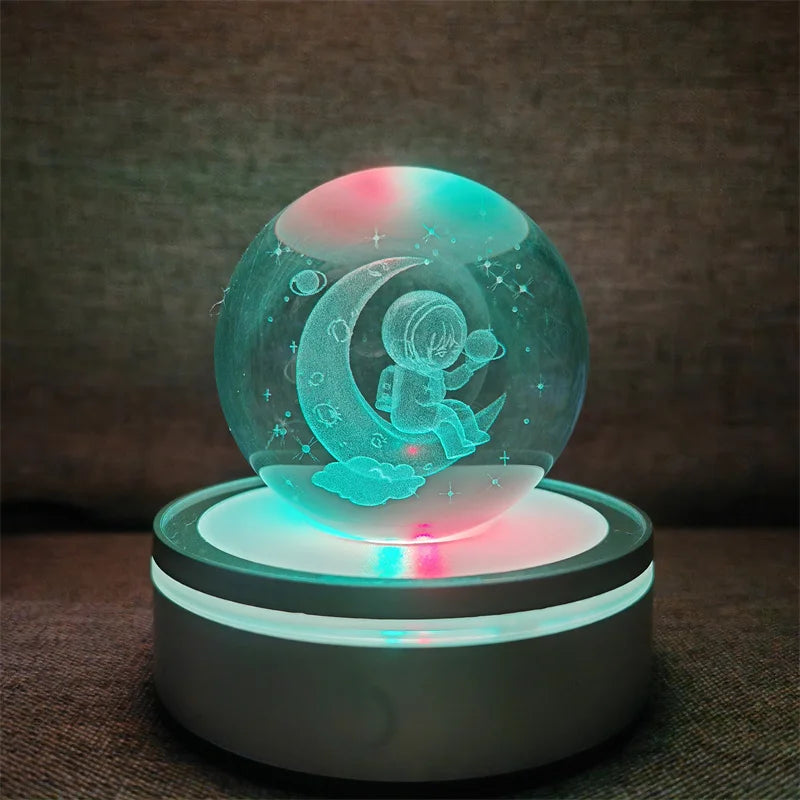 Veilleuse Cristal LED Enfant Lune <br> DreamSphere