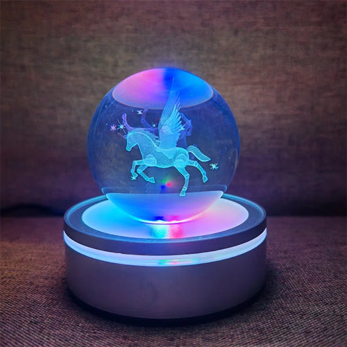 Veilleuse Cristal LED Licorne <br> UniSphere