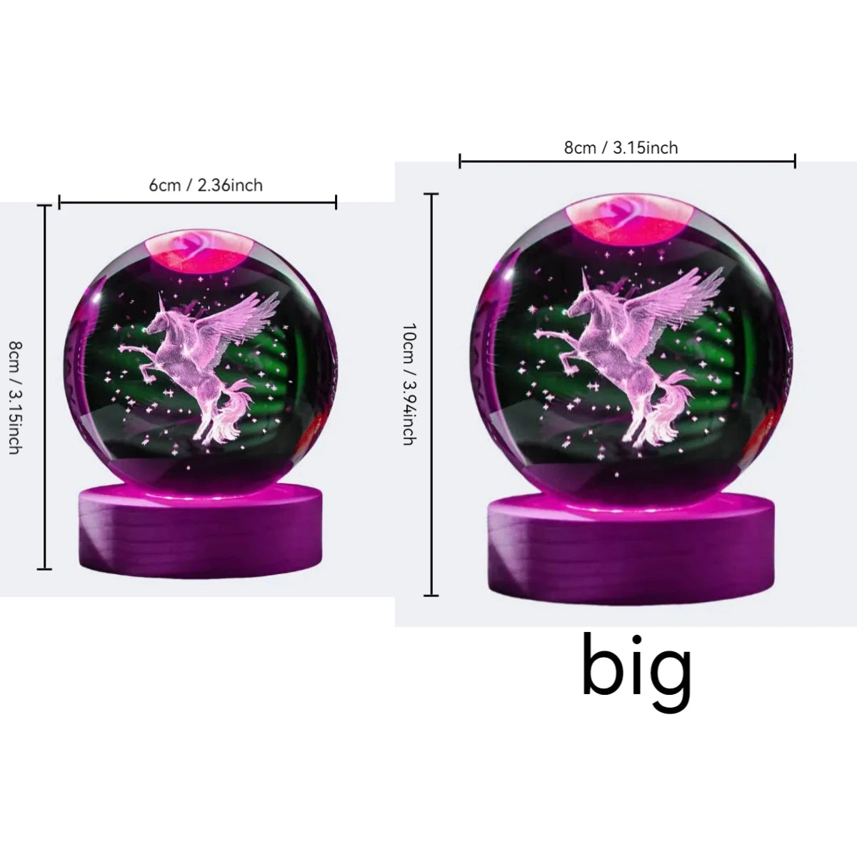 Veilleuse Licorne Cristal LED <br> PegasiaGlow