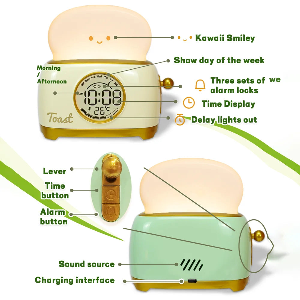 Veilleuse Réveil LED Toast <br> ToastyGlow