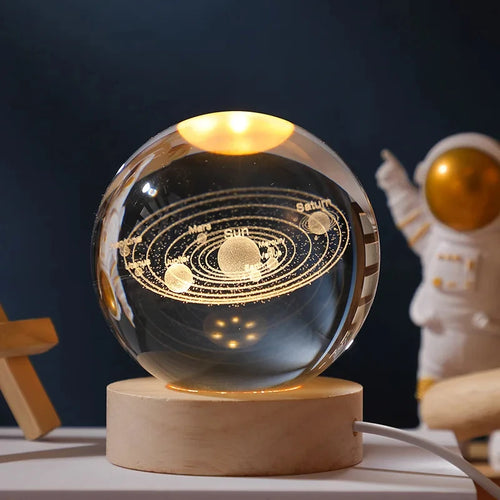 Veilleuse Cristal LED Système Solaire 3D <br> SolarGlow