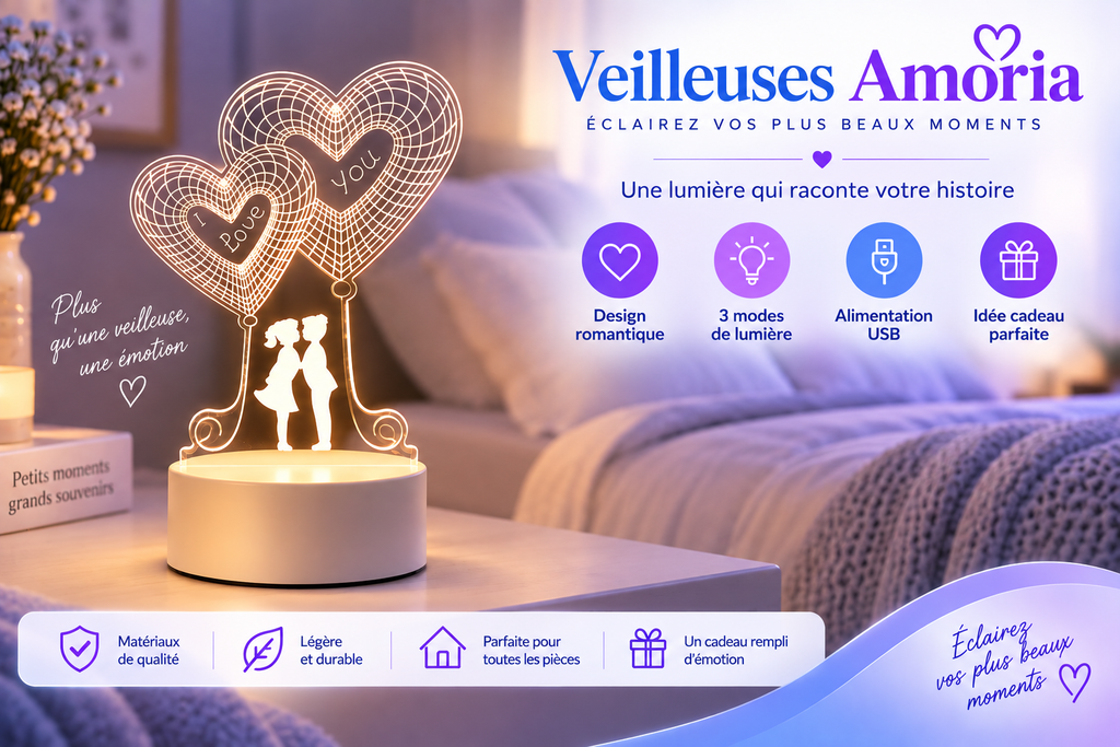 Veilleuse Cœur LED <br> Amoria