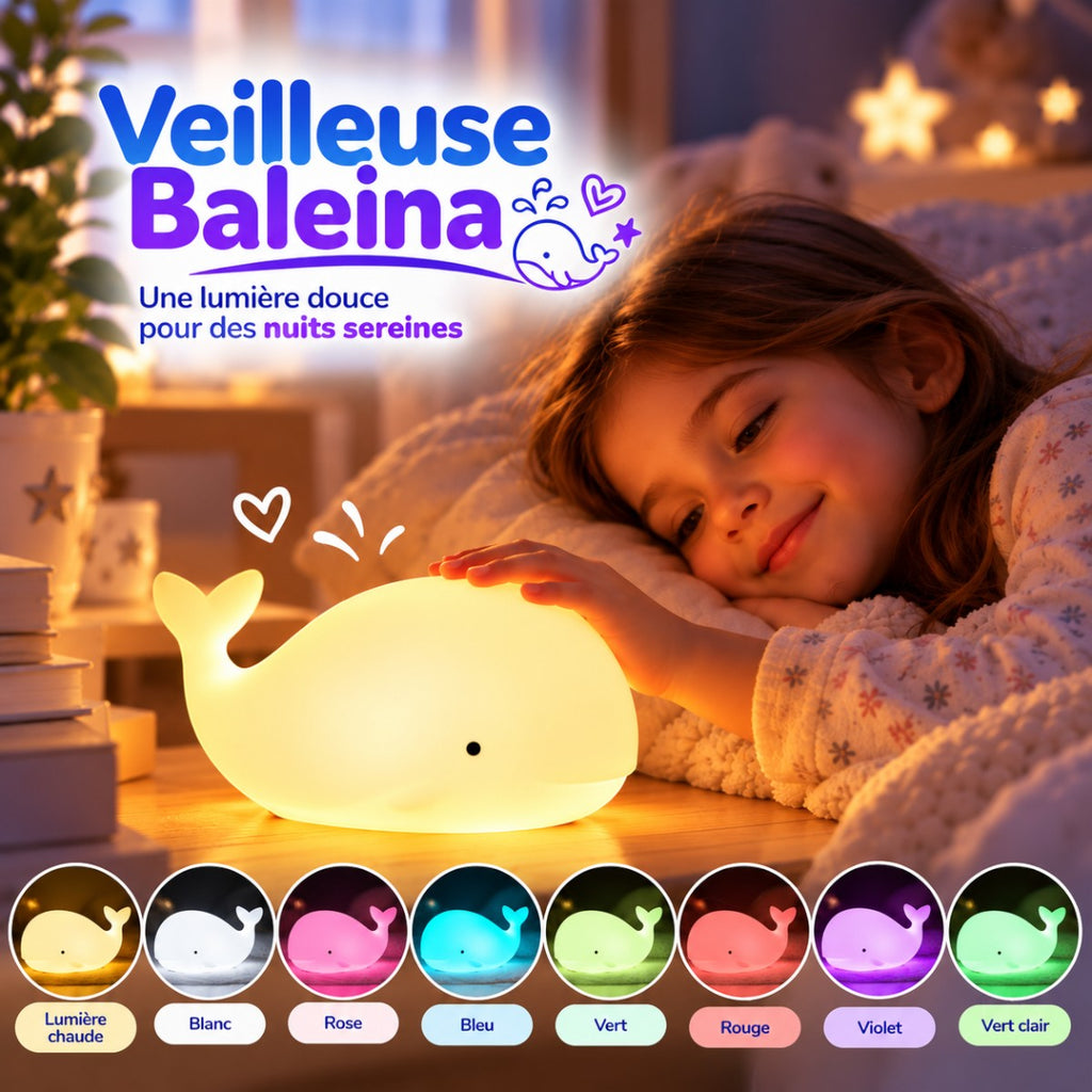 Veilleuse LED Baleine Bébé <br> Baleina
