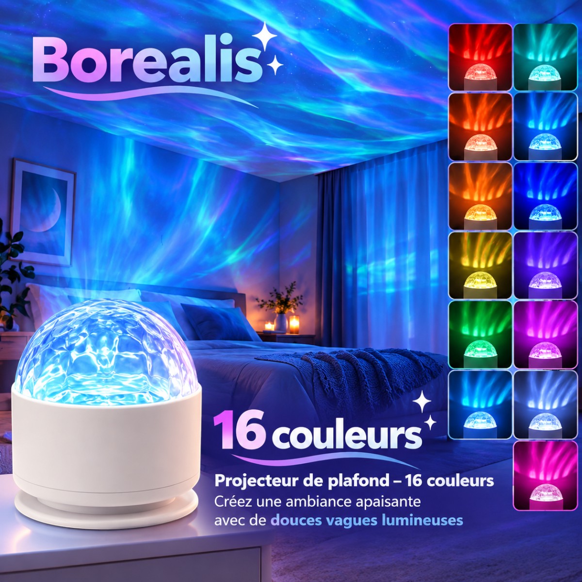 Veilleuse Projecteur Aurore Boréale <br> Borealis
