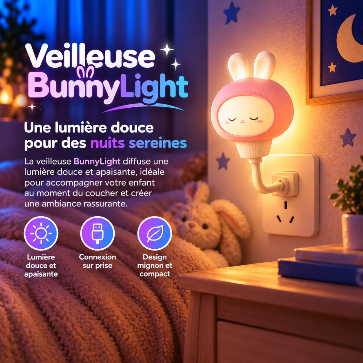 Veilleuse USB Lapin Flexible <br> BunnyLight