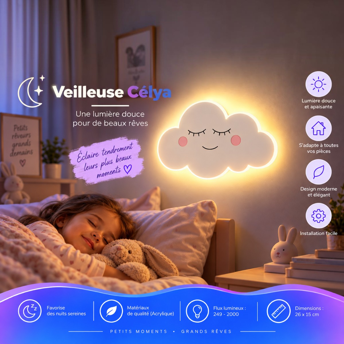 Veilleuse Nuage LED <br> Célya