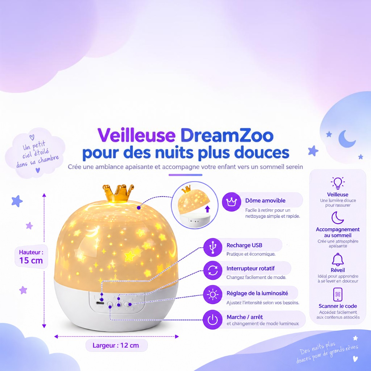 Veilleuse Projecteur Bébé & Enfant <br> DreamZoo
