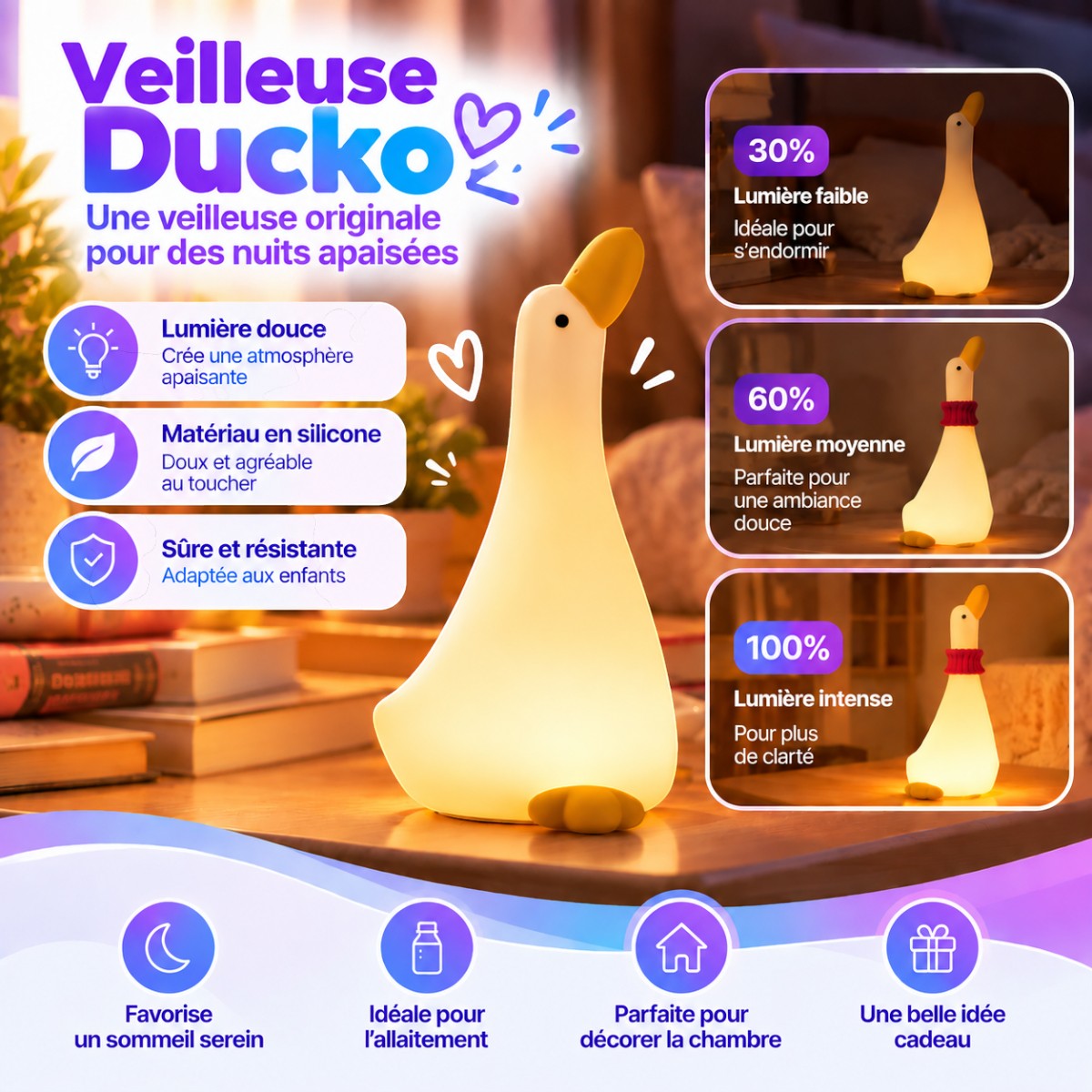 Veilleuse LED Canard Design <br> Ducko