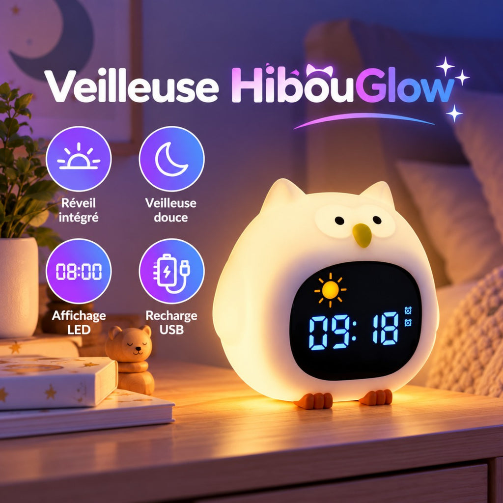 Veilleuse Hibou LED Réveil <br> HibouGlow