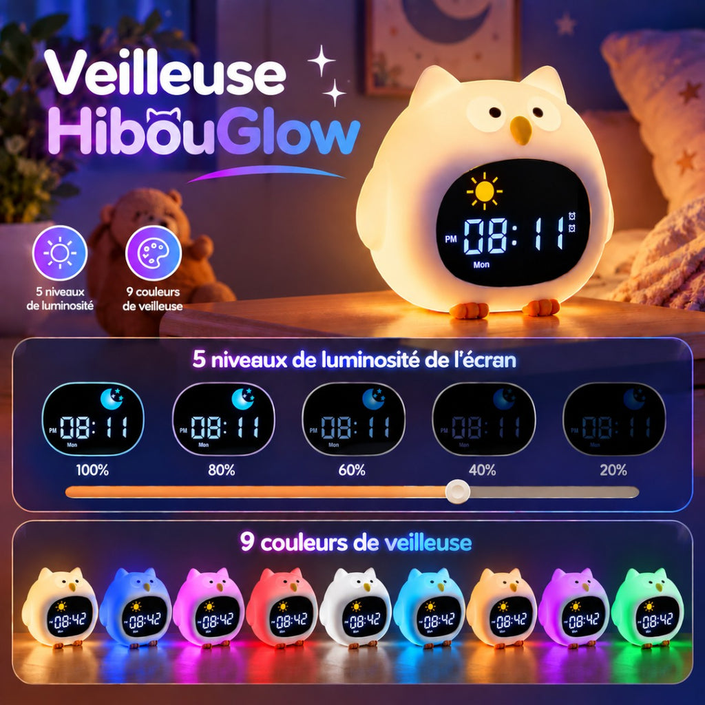 Veilleuse Hibou LED Réveil <br> HibouGlow