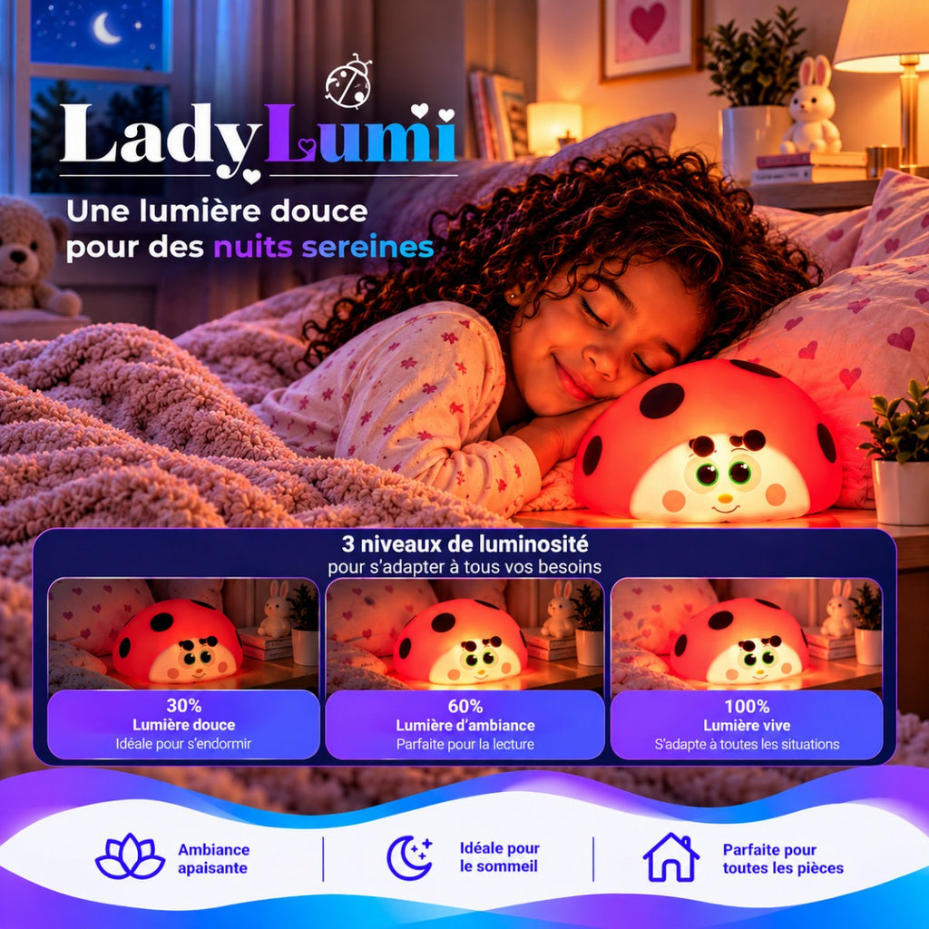 Veilleuse LED Coccinelle <br> LadyLumi