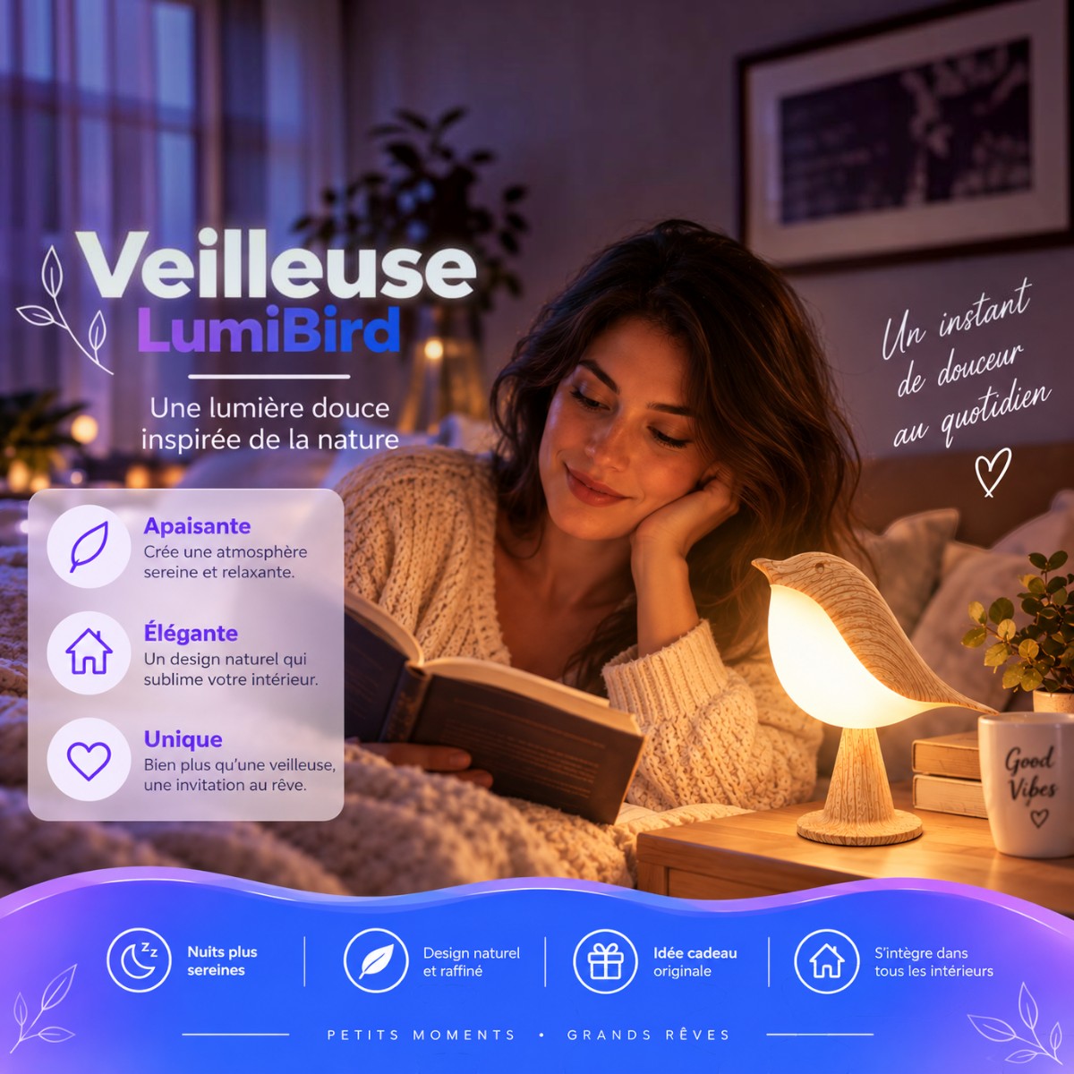 Veilleuse Oiseau Design LED <br> LumiBird