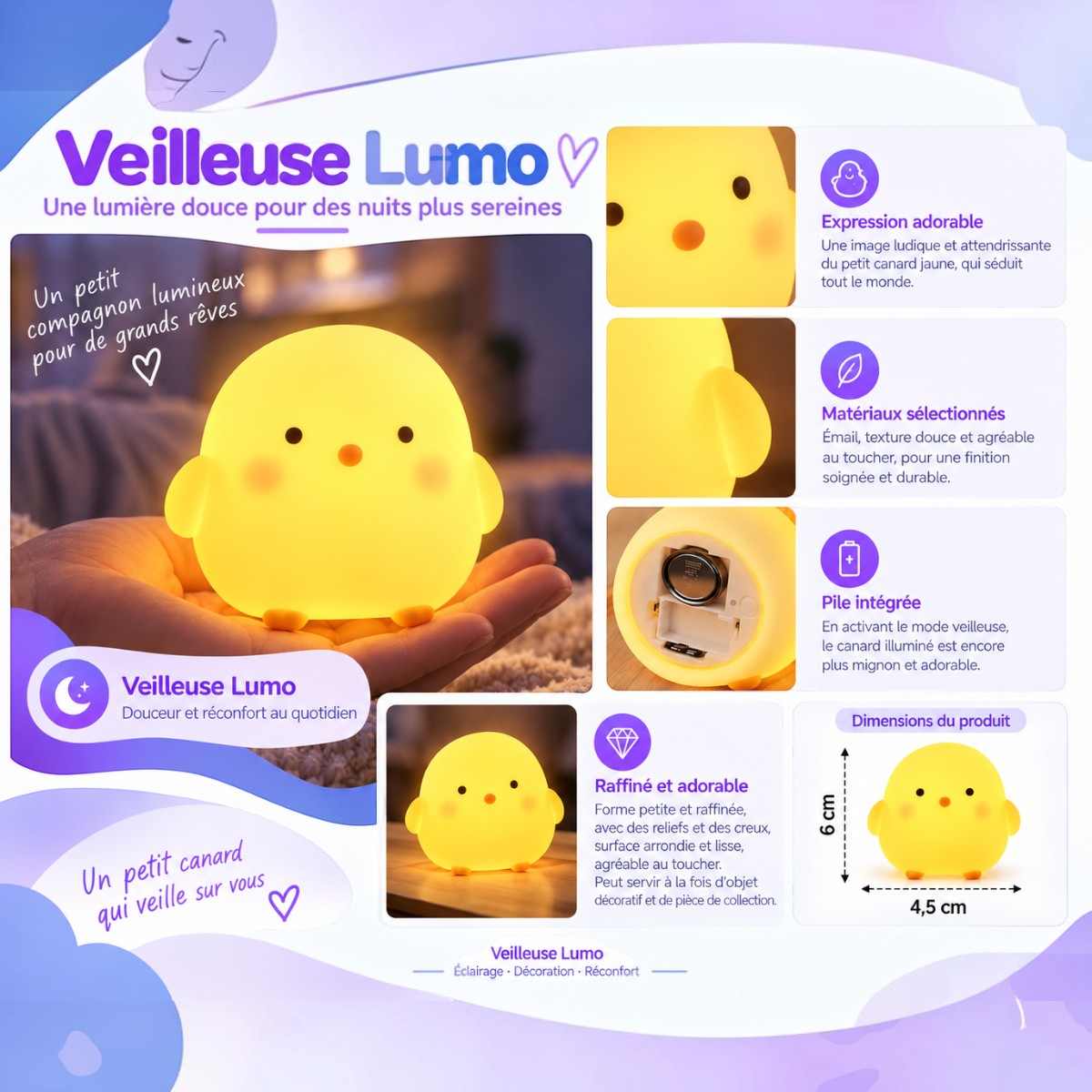 Veilleuse Canard LED <br> Lumo