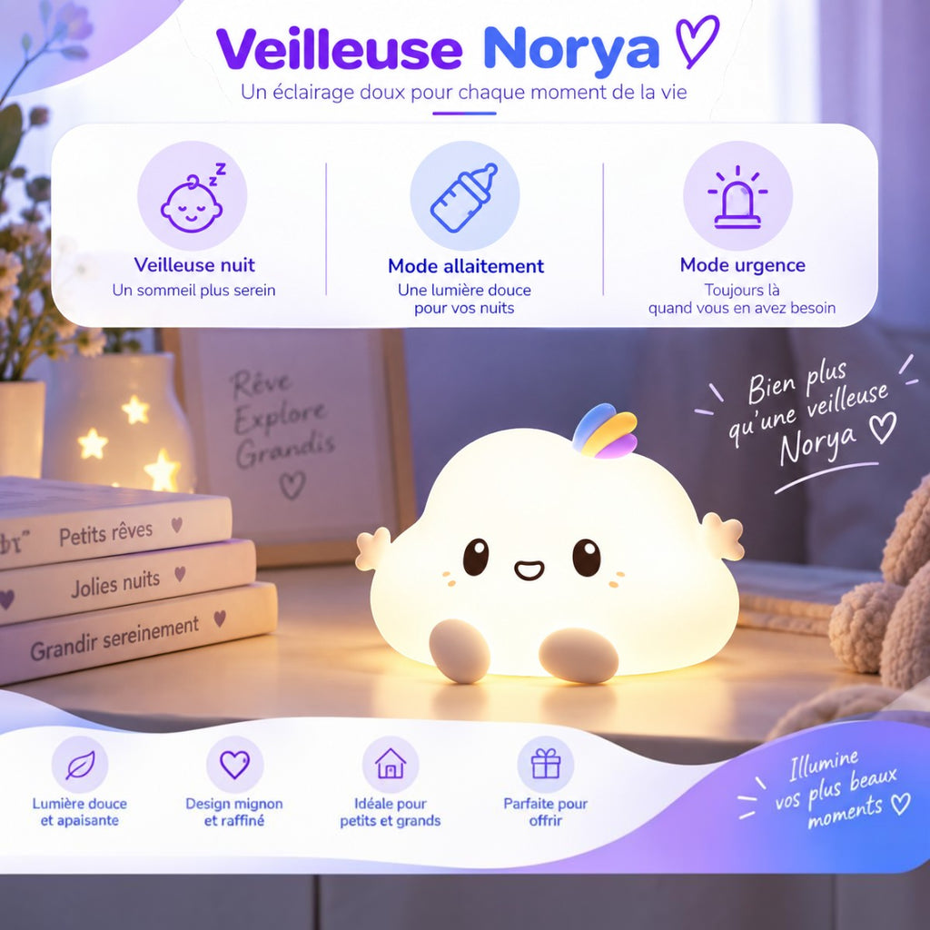 Veilleuse Nuage LED Enfant <br> Norya