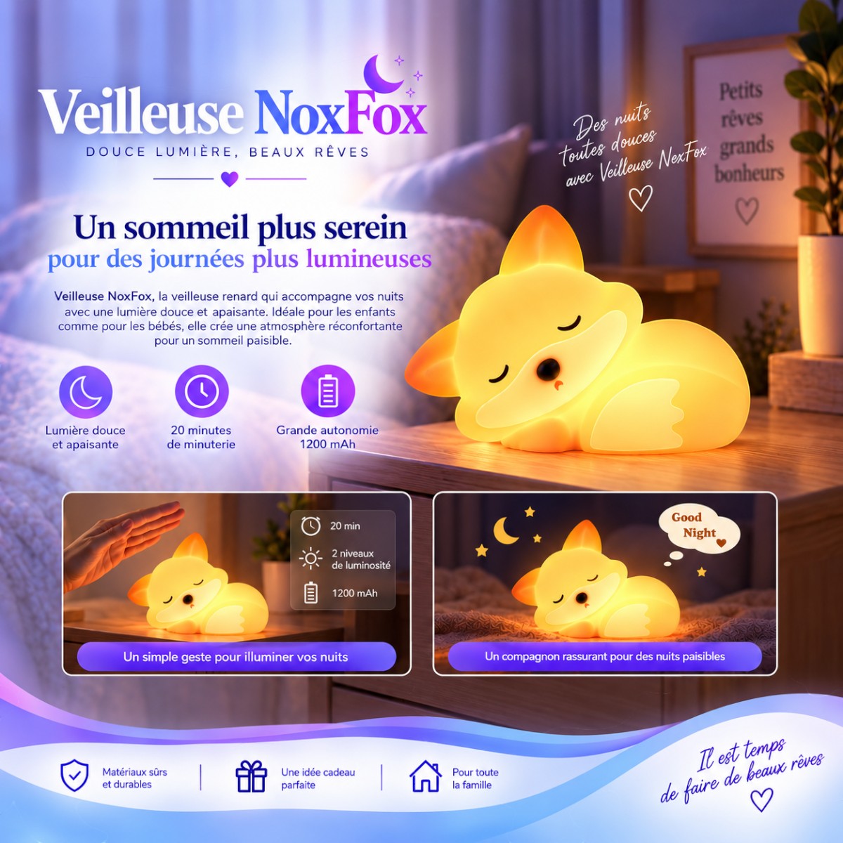 Veilleuse LED Renard <br> NoxFox
