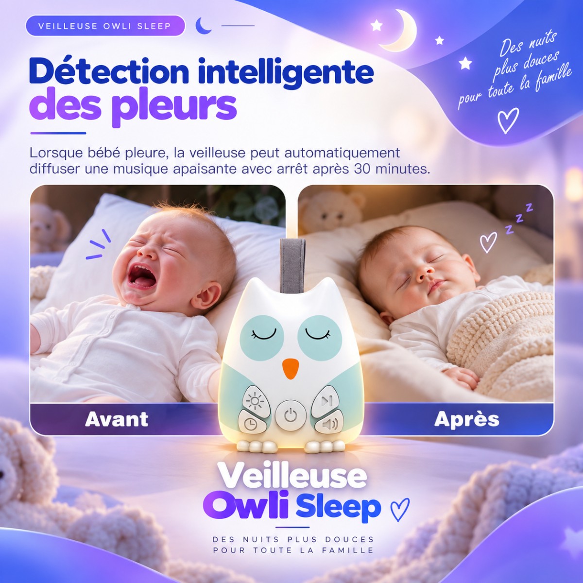 Veilleuse Bruit Blanc <br> Owli Sleep