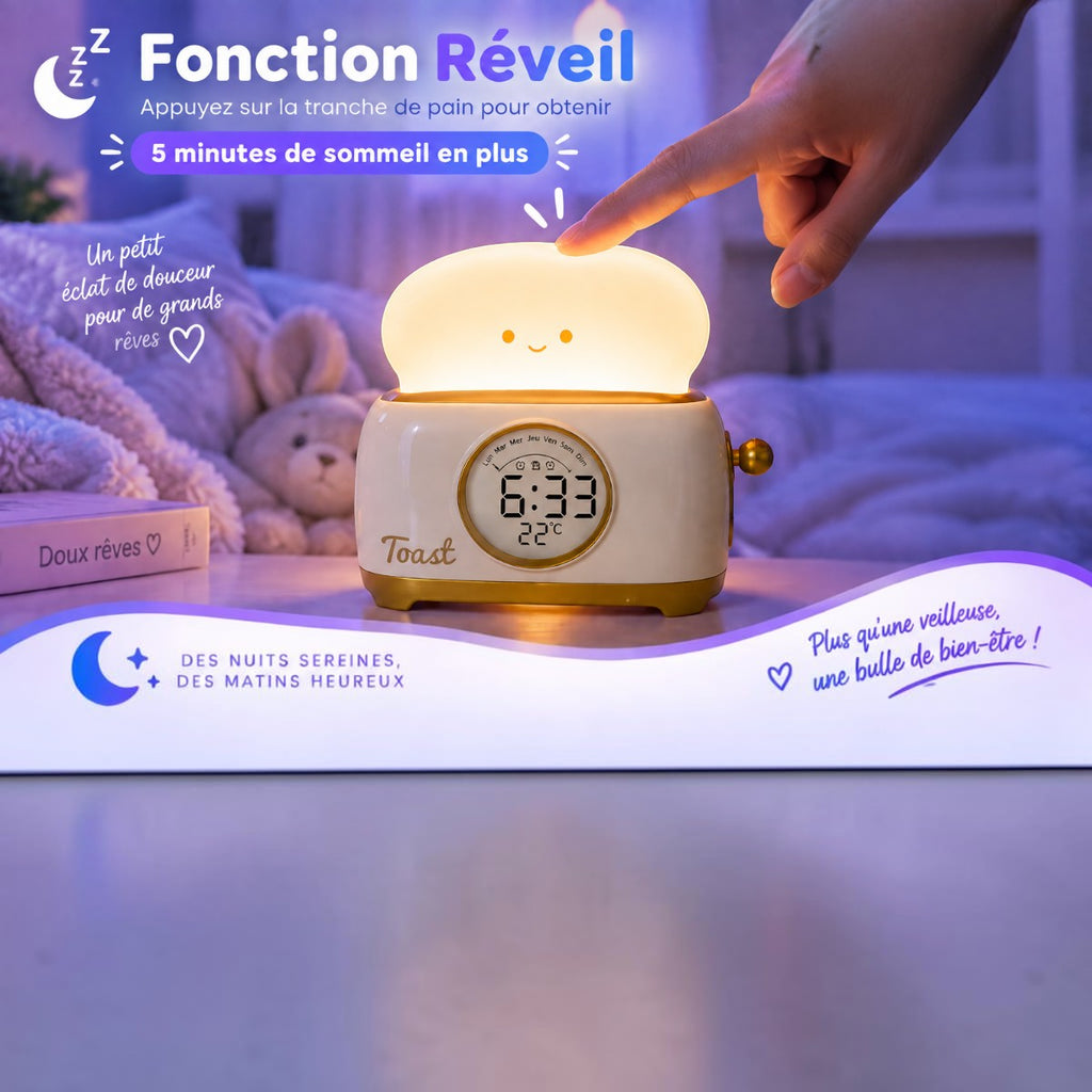 Veilleuse Réveil LED Toast <br> ToastyGlow