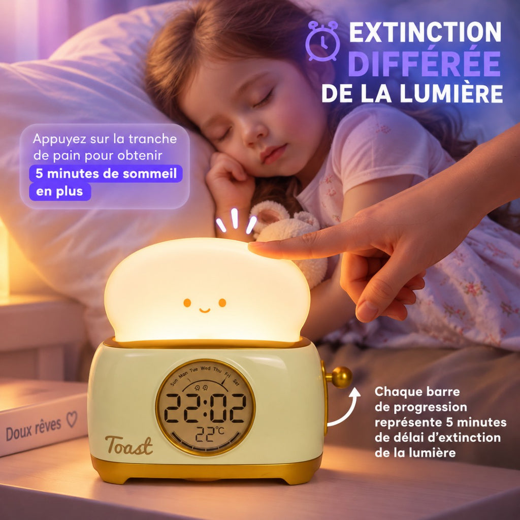 Veilleuse Réveil LED Toast <br> ToastyGlow