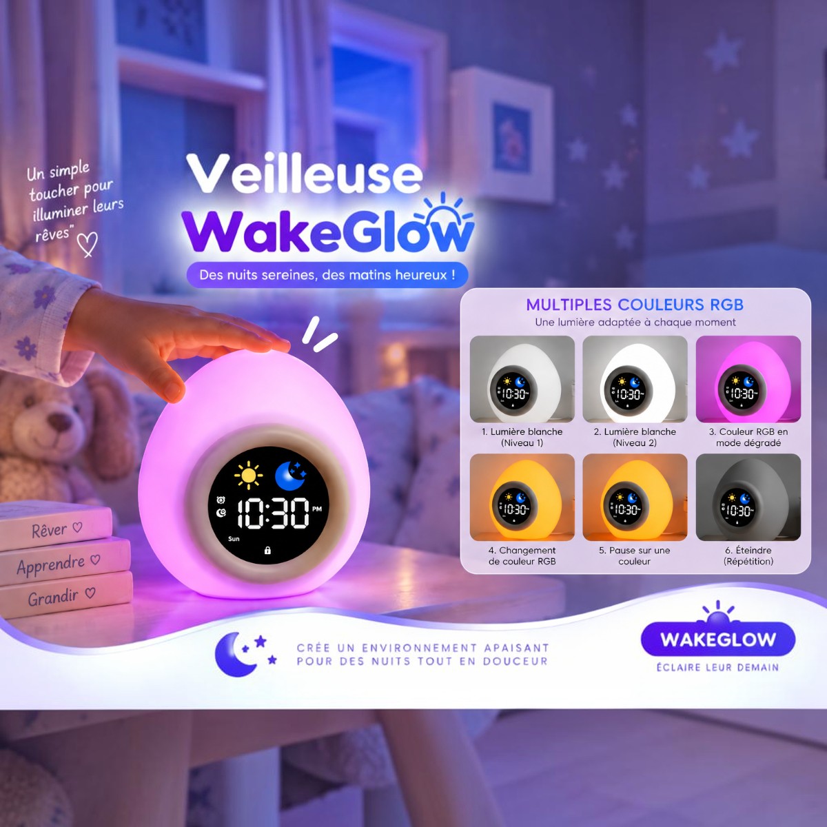 Veilleuse Réveil LED <br> WakeGlow