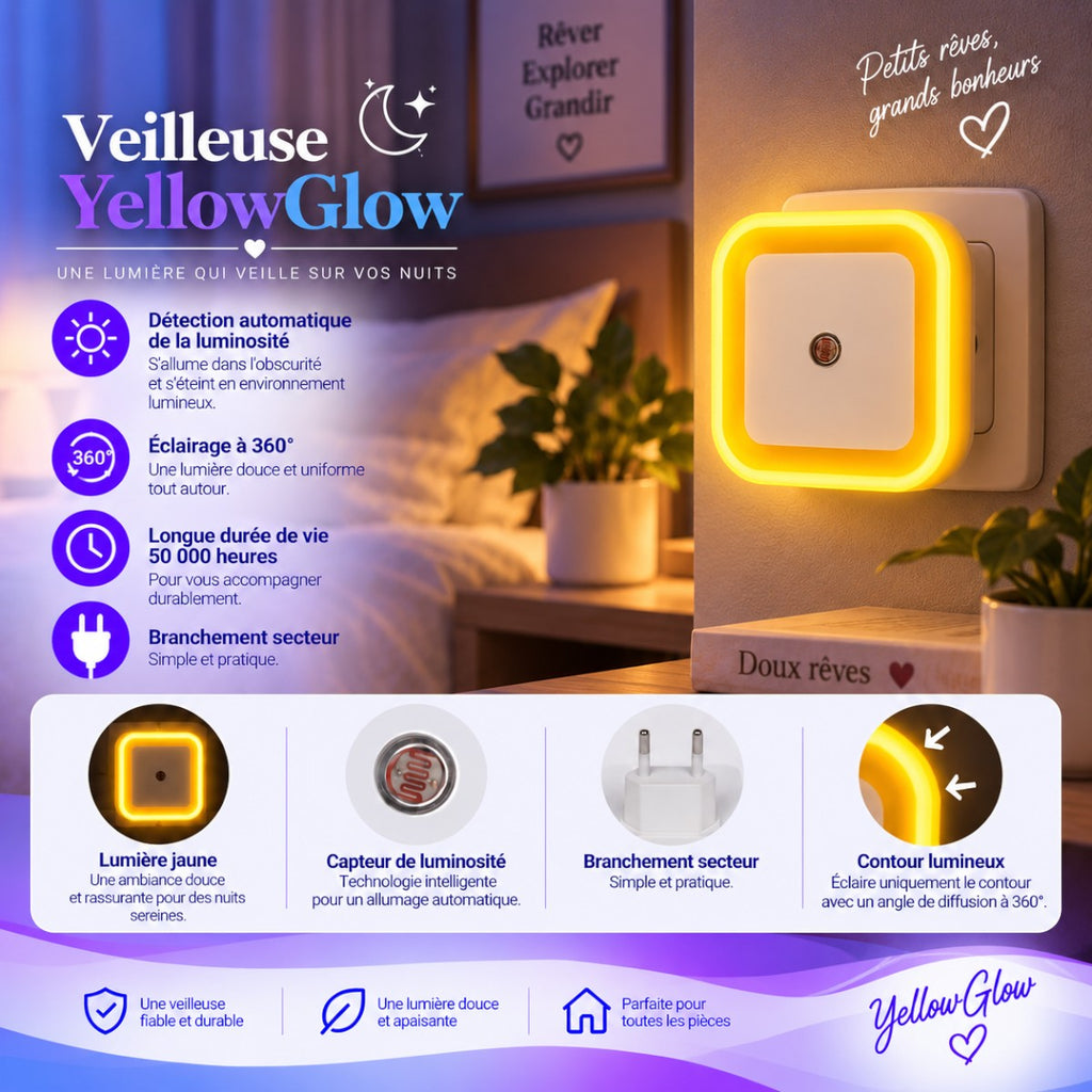 Veilleuse Murale LED Jaune <br> YellowGlow